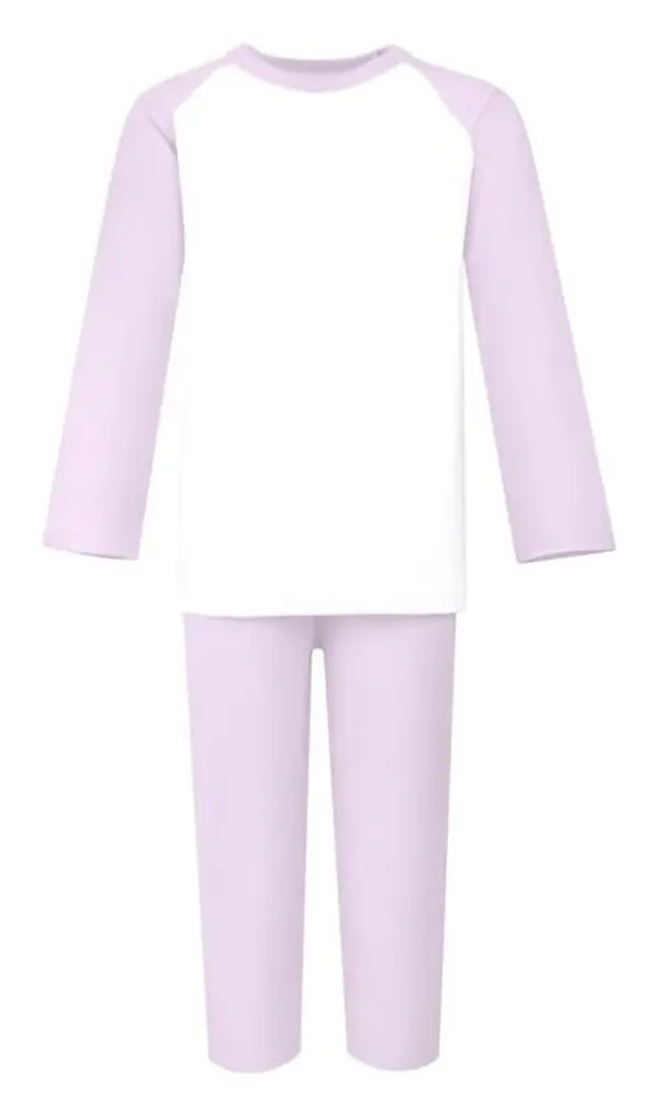 Pastel purple and white kids pyjamas with white top