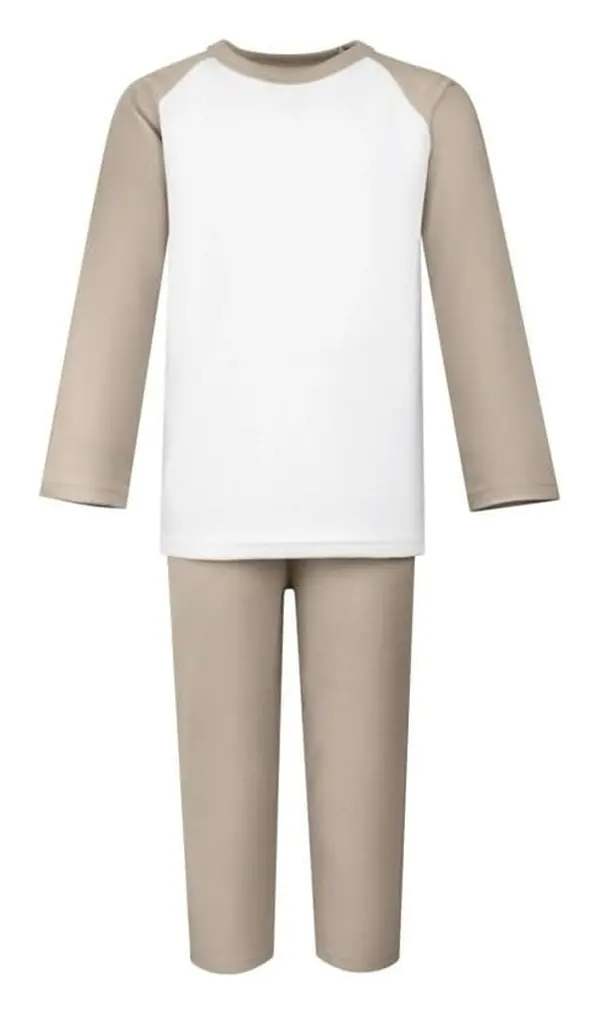 Mink and white kids pyjamas with white top