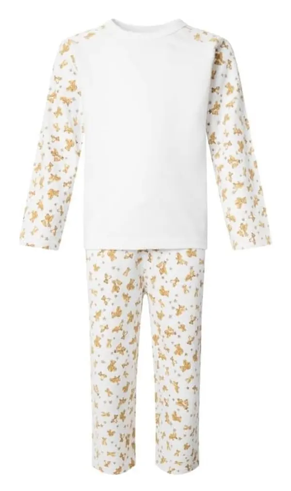 Teddy bear kids pyjamas with white top